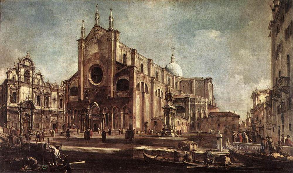 Campo Santi Giovanni e Paolo Venetian School Francesco Guardi Oil Paintings